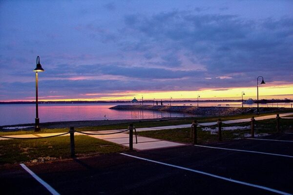 Image of the lake at sunset.