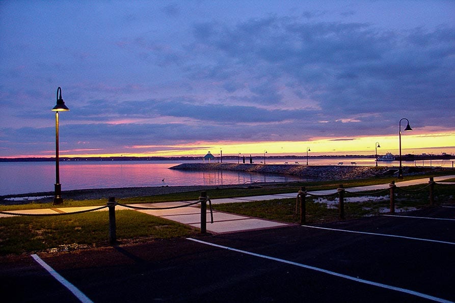 Image of the lake at sunset.