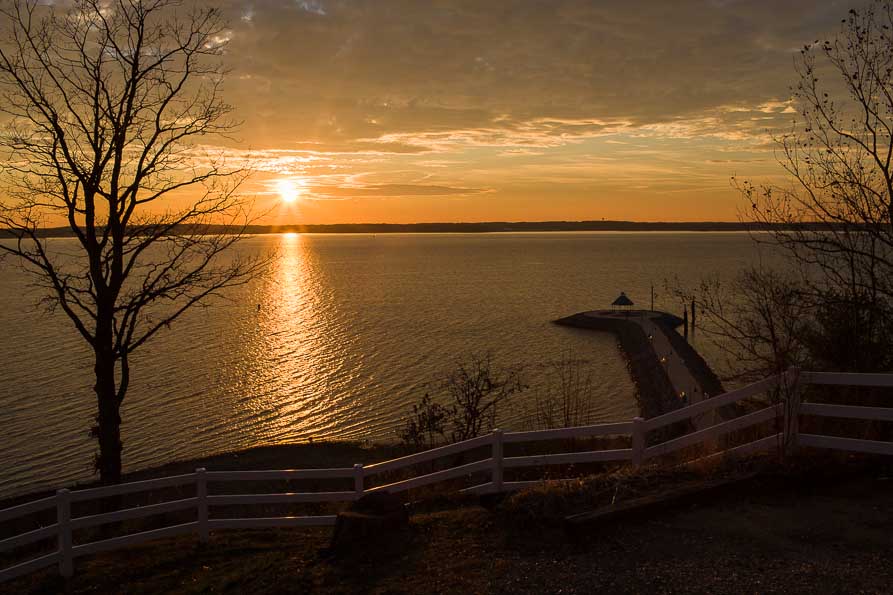 Image of the lake at sunset.