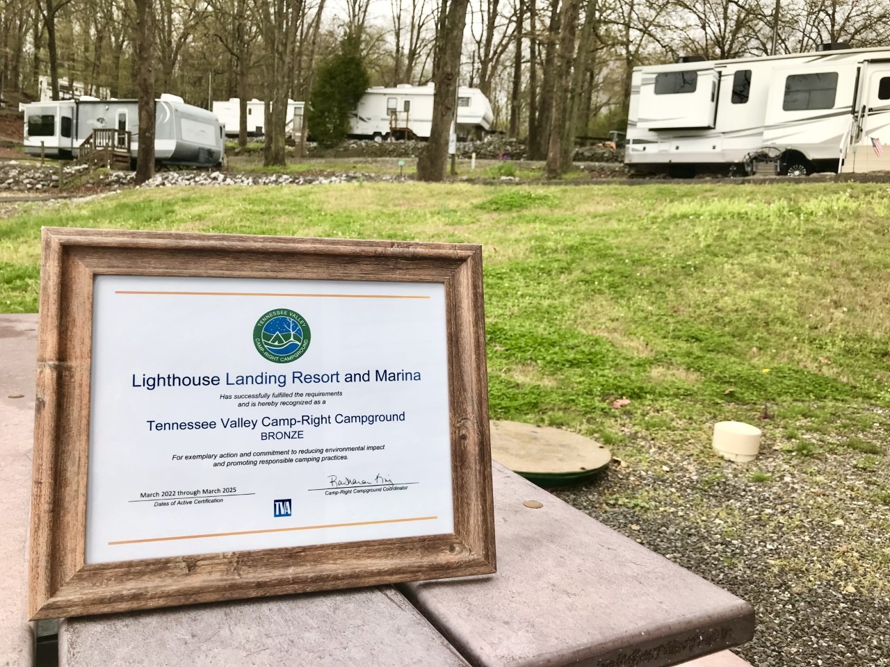 Image of Lighthouse Landing environmental awareness award.